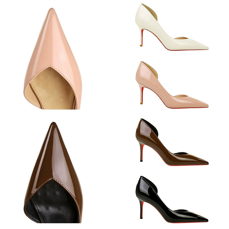 Shoe Tree - BIGTREE 靴女性パンプスパテントレザーハイヒールセクシーなパーティーシューズスティレットヒール 7.5 センチメートル尖った先端レディースシューズ 4 色