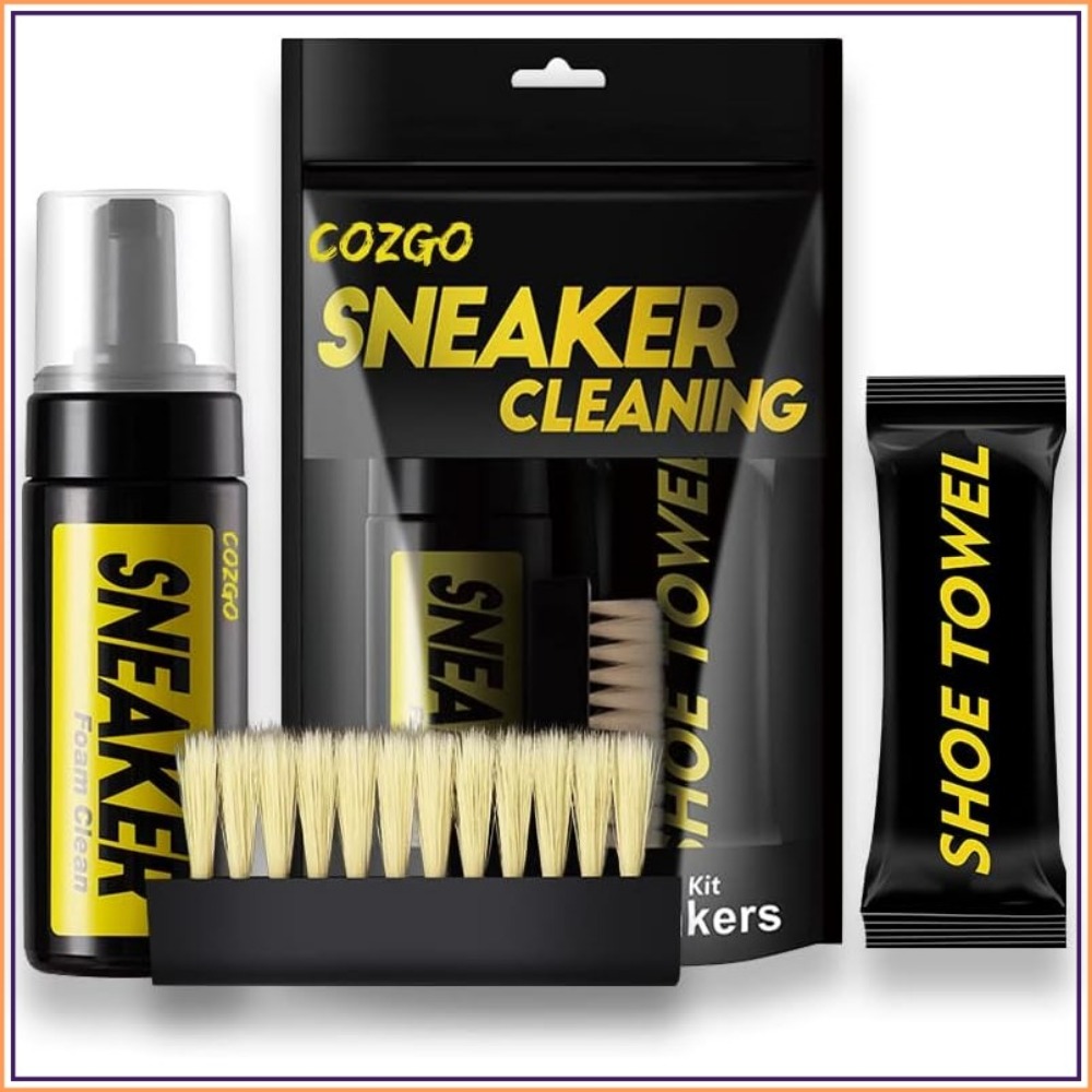 Shoe Brush - スニーカー用シューズクリーナーキット、水を使わないフォームクリーナー5.3オンス、ブラシと布付き、ほとんどの靴に対応