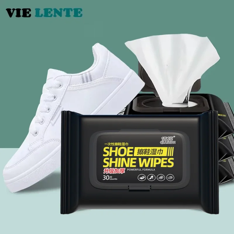 Shoe Cleaner - 12-60 個使い捨て靴クリーンワイプポータブル白靴クリーニングケアワイプスニーカークリーニングクイックウェットワイプ VIE LENTE