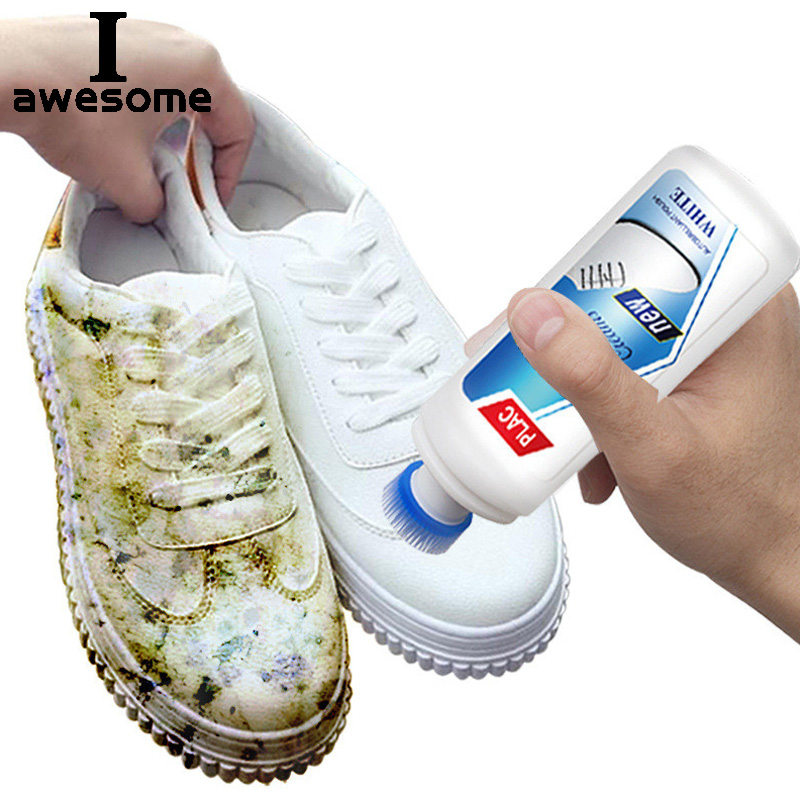 Shoe Cleaning Brush - iawesome ホワイト靴クリーナーポリッシュクリーニングツールカジュアル革靴スニーカー靴ブラシスポンジ用品マジックリフレッシュ