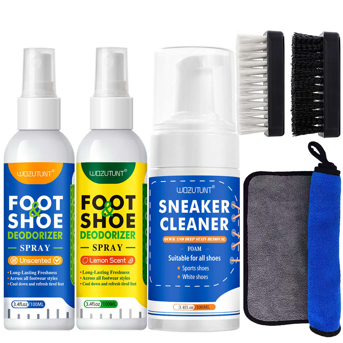 WOZUTUNT 多機能靴消臭スプレーまたはブラシまたはタオ - Shoe Cleaning Brush のレビューと価格