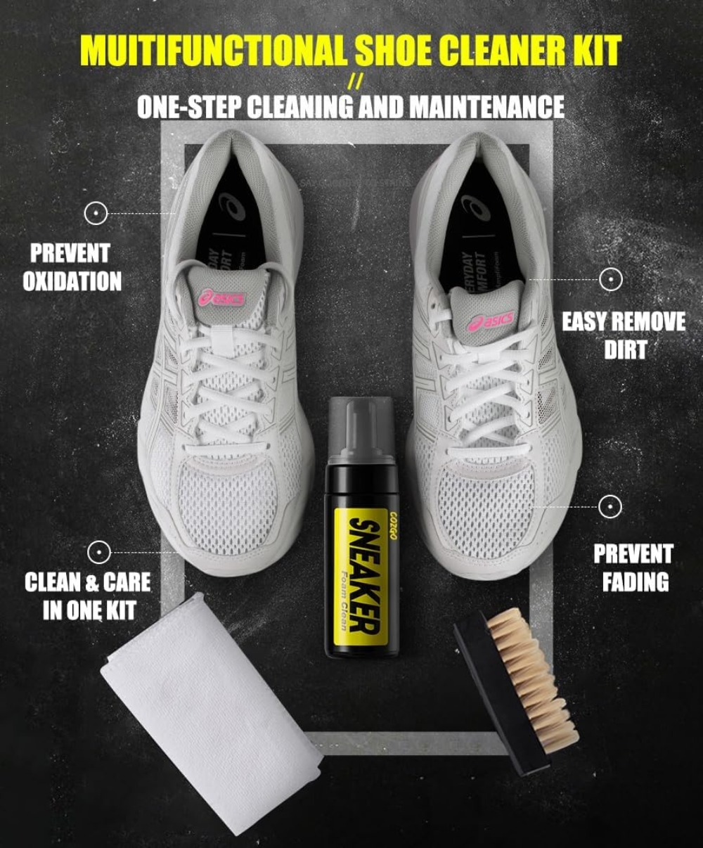 スニーカー用シューズクリーナーキット、水を使わないフォームク - Shoe Brush のレビューと価格