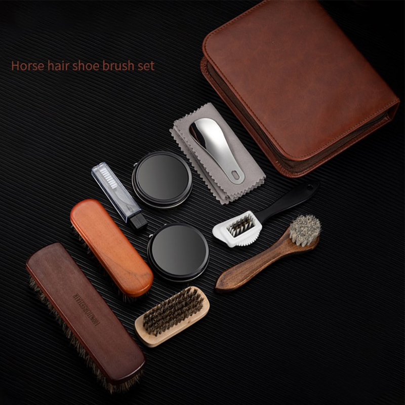 馬の毛-靴ブラシセット,革の手入れ,掃除,研磨ツール,靴クリ - Shoe Cleaning Brush のレビューと価格