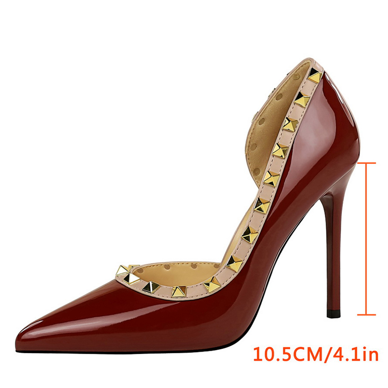 セクシーな女性用パンプス、リベットデザイン、ハイヒール、10 - Shoe Tree のレビューと価格