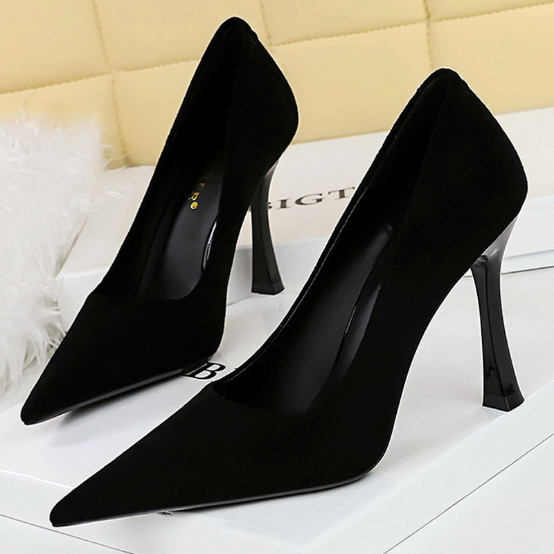 BIGTREE 靴スエード黒人女性パンプスワイングラスとハイ - Shoe Tree のレビューと価格