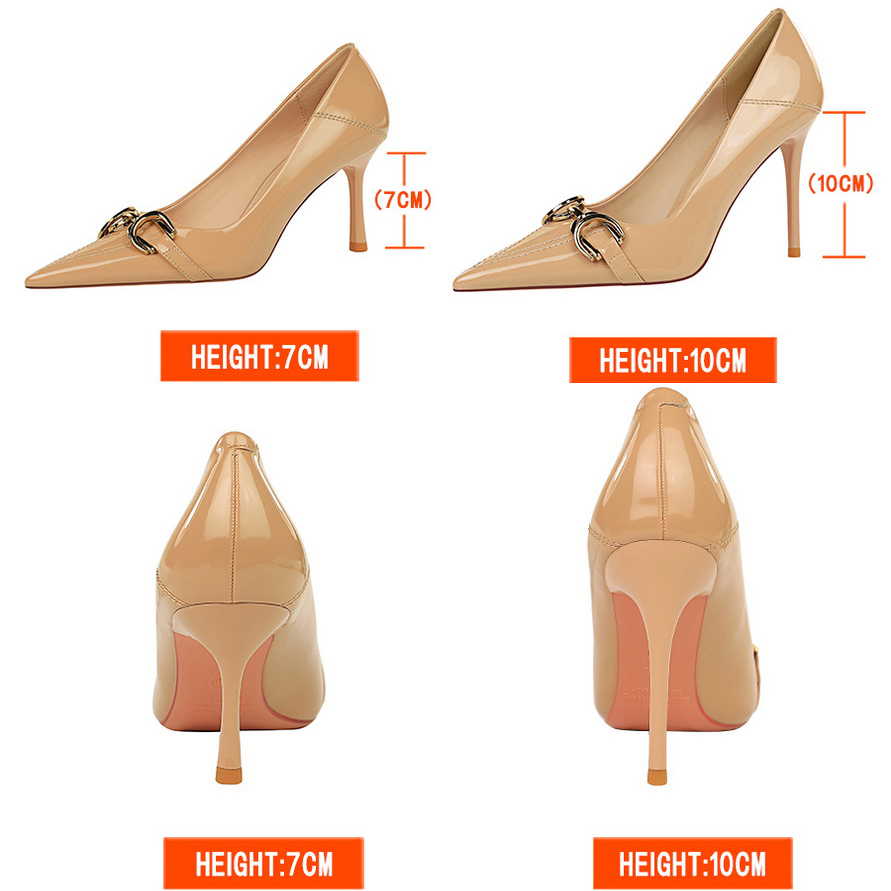 ラグジュアリーレディースパンプス メタルベルトバックル ハイ - Shoe Tree のレビューと価格